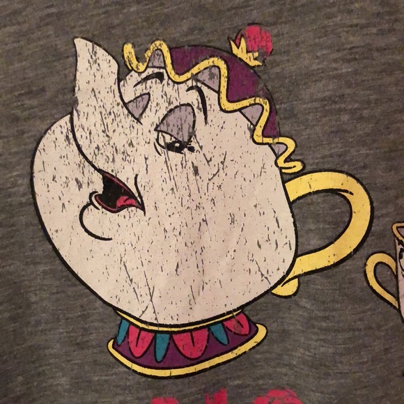 Beauty and the Beast Mrs. Potts Gray Sleep Tank Top Womens Medium M 7-9 Disney - Picture 3 of 12